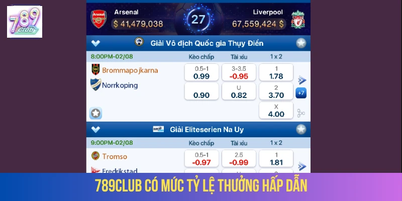 Trang 789CLUB với tỷ lệ trả thưởng cực hấp dẫn